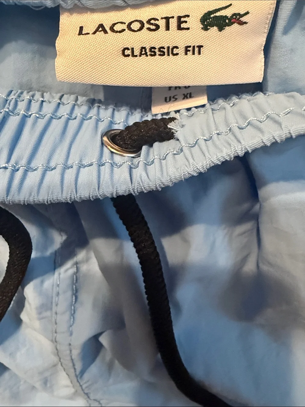 Lacoste Men's Pale Blue Swim Trunks with Drawstring